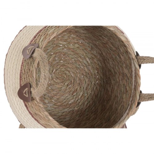 Kurvesæt i naturlig fiber - fersken/natur, 3 dele