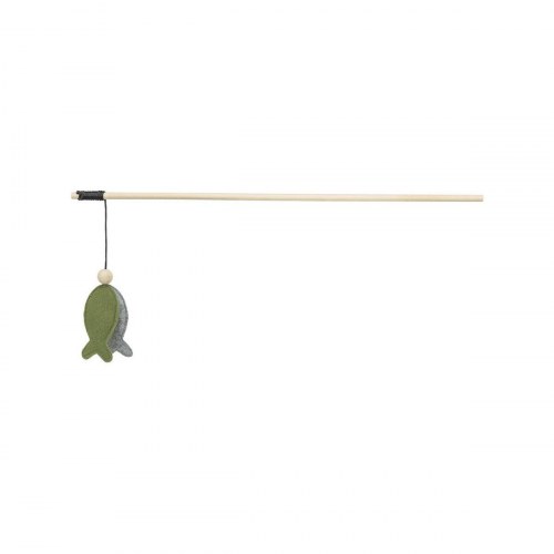 Trixie kattelegetøj - fisk på stang, grøn/grå, 48 cm