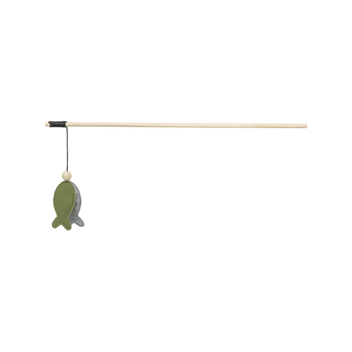 Trixie kattelegetøj - fisk på stang, grøn/grå, 48 cm