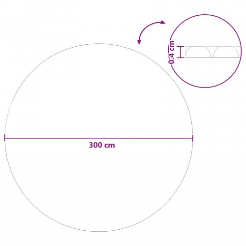 Solar poolovertræk rund Ø 300 cm - tung kvalitet, 200 µm, PE, sort