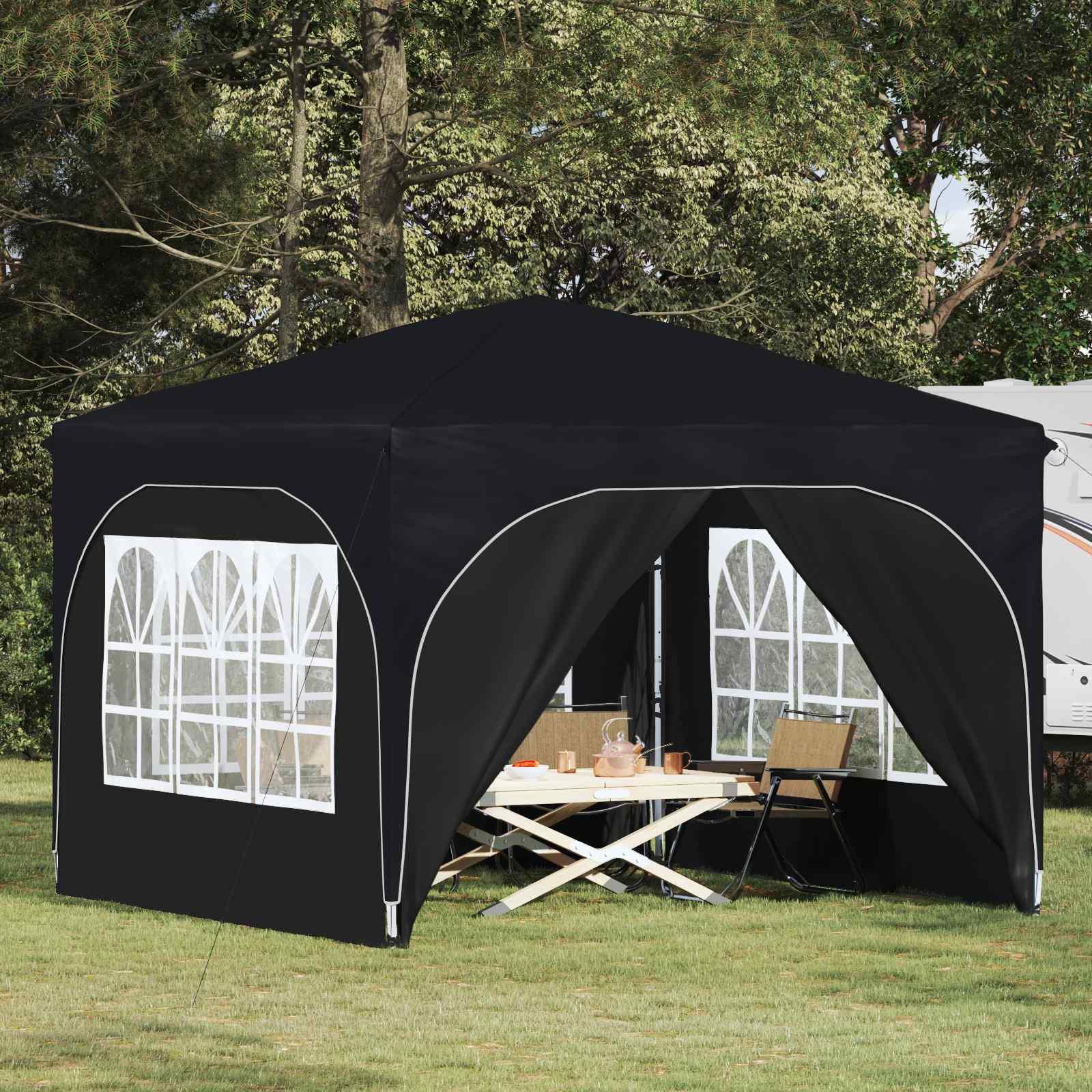 Pop-up festtelt 290 × 290 × 245 cm - antracit, højdejusterbart
