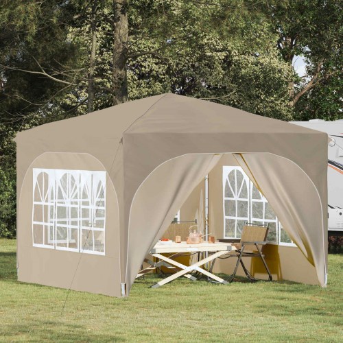 Pop-up Festtelt 290 x 290 x 245 cm Cremefarvet