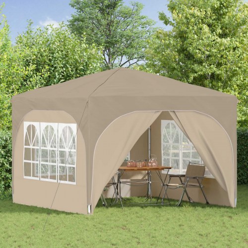 Pop-up Festtelt 290 x 290 x 245 cm Cremefarvet