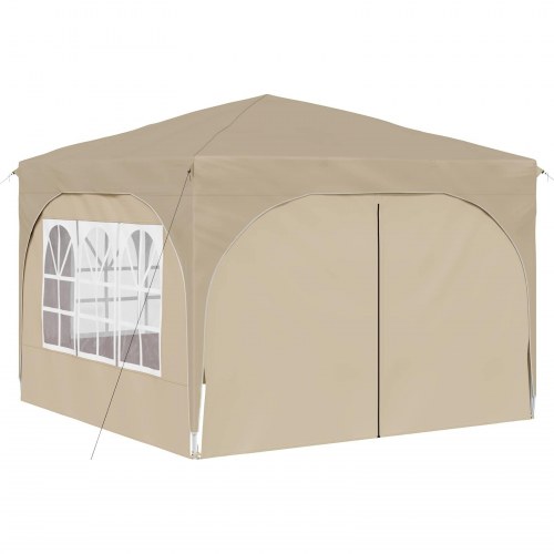 Pop-up Festtelt 290 x 290 x 245 cm Cremefarvet