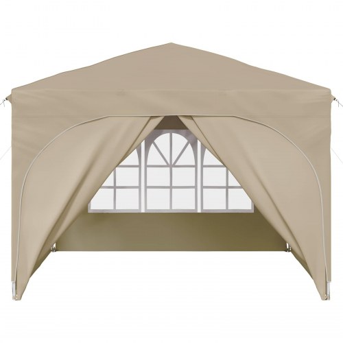 Pop-up Festtelt 290 x 290 x 245 cm Cremefarvet