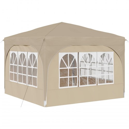 Pop-up Festtelt 290 x 290 x 245 cm Cremefarvet