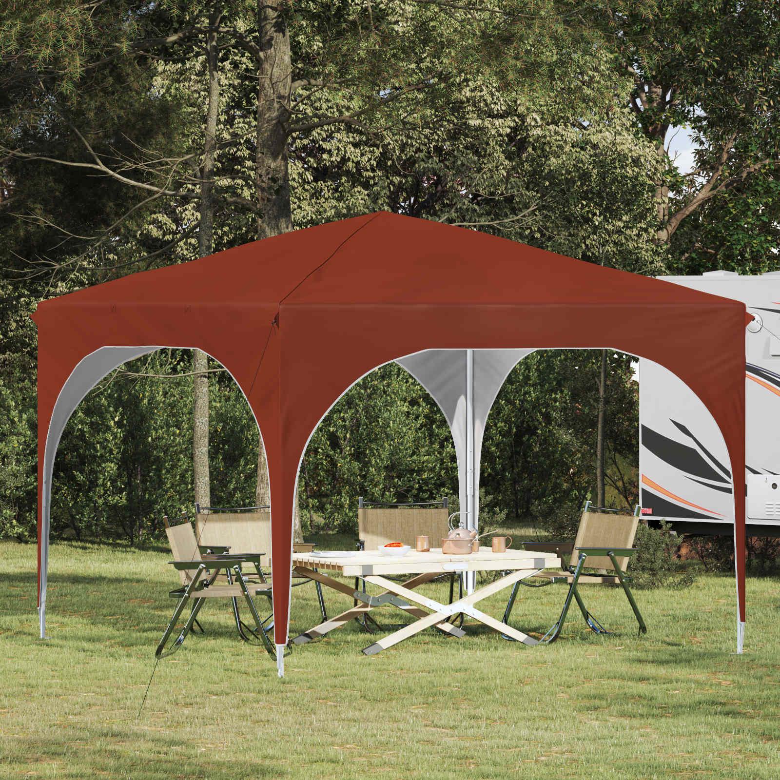 Pop-up festtelt 290 Ã 290 Ã 245 cm - terrakotta, hÃ¸jdejusterbart