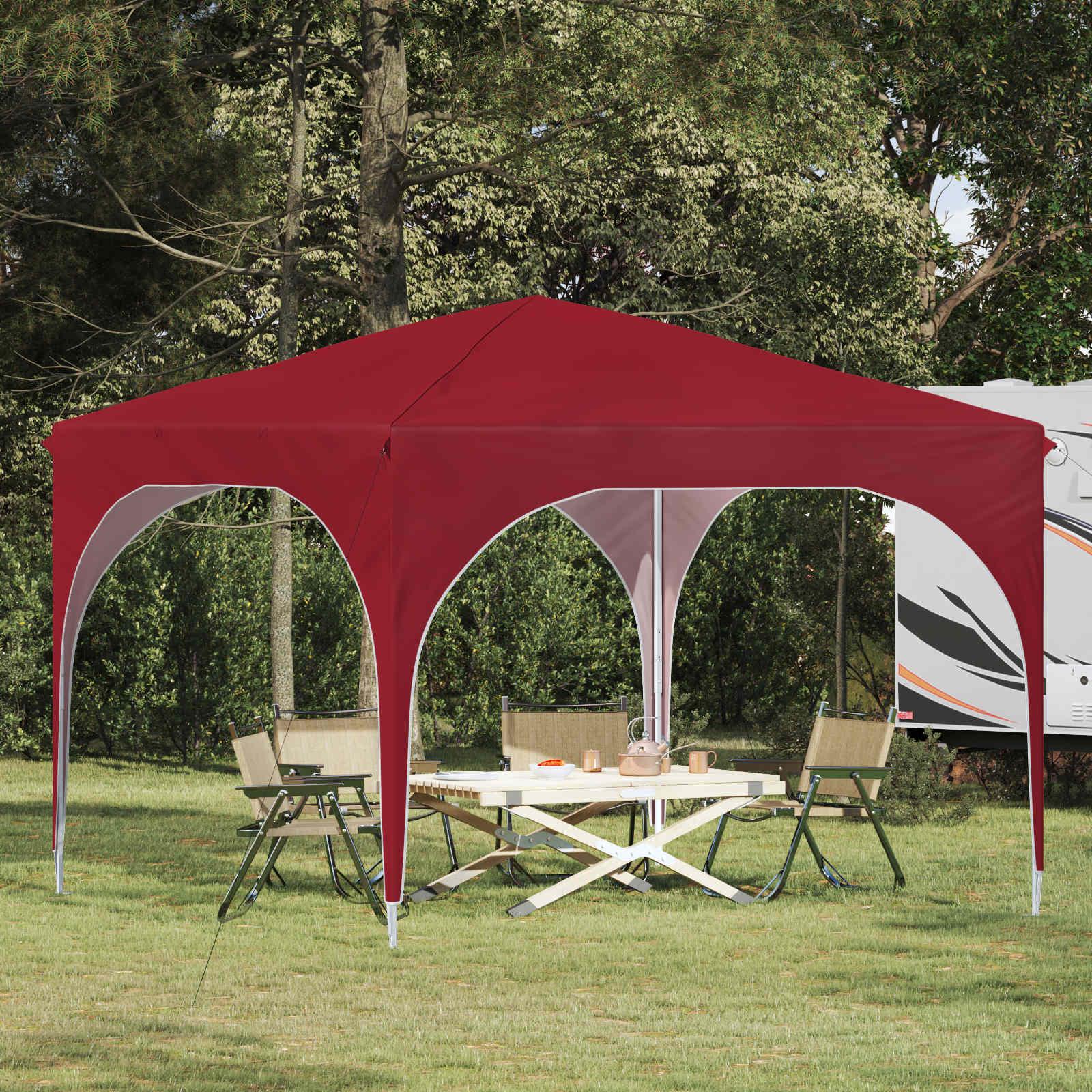 Pop-up festtelt 290 × 290 × 245 cm - bordeaux, højdejusterbart