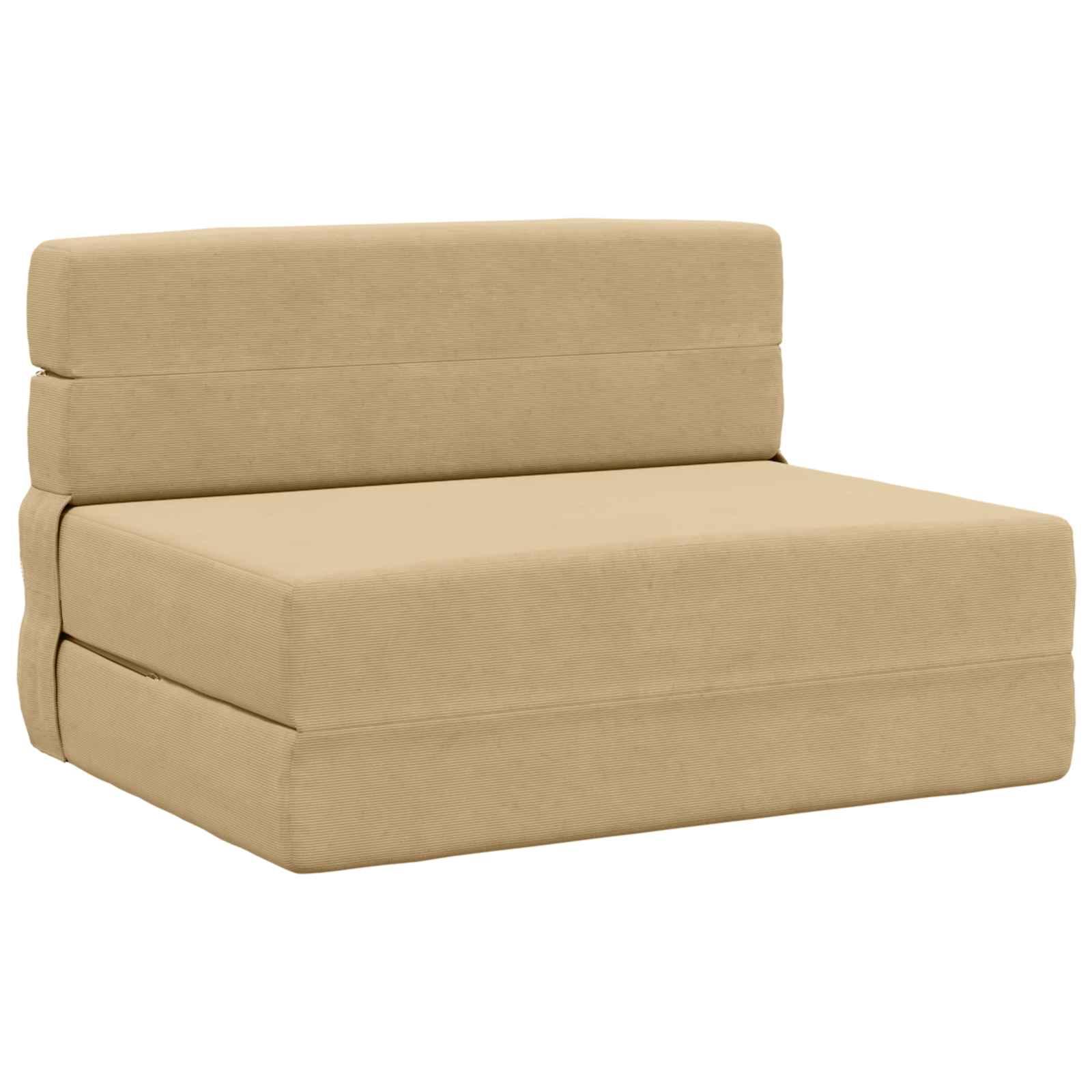 Foldesofa seng Lys Grøn Grå 190 x 70 x 15 cm Velourstof