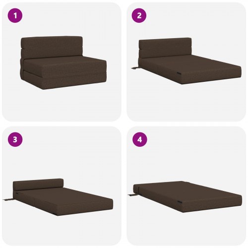 Foldesofa seng Gråbrun 190 x 70 x 15 cm Stof