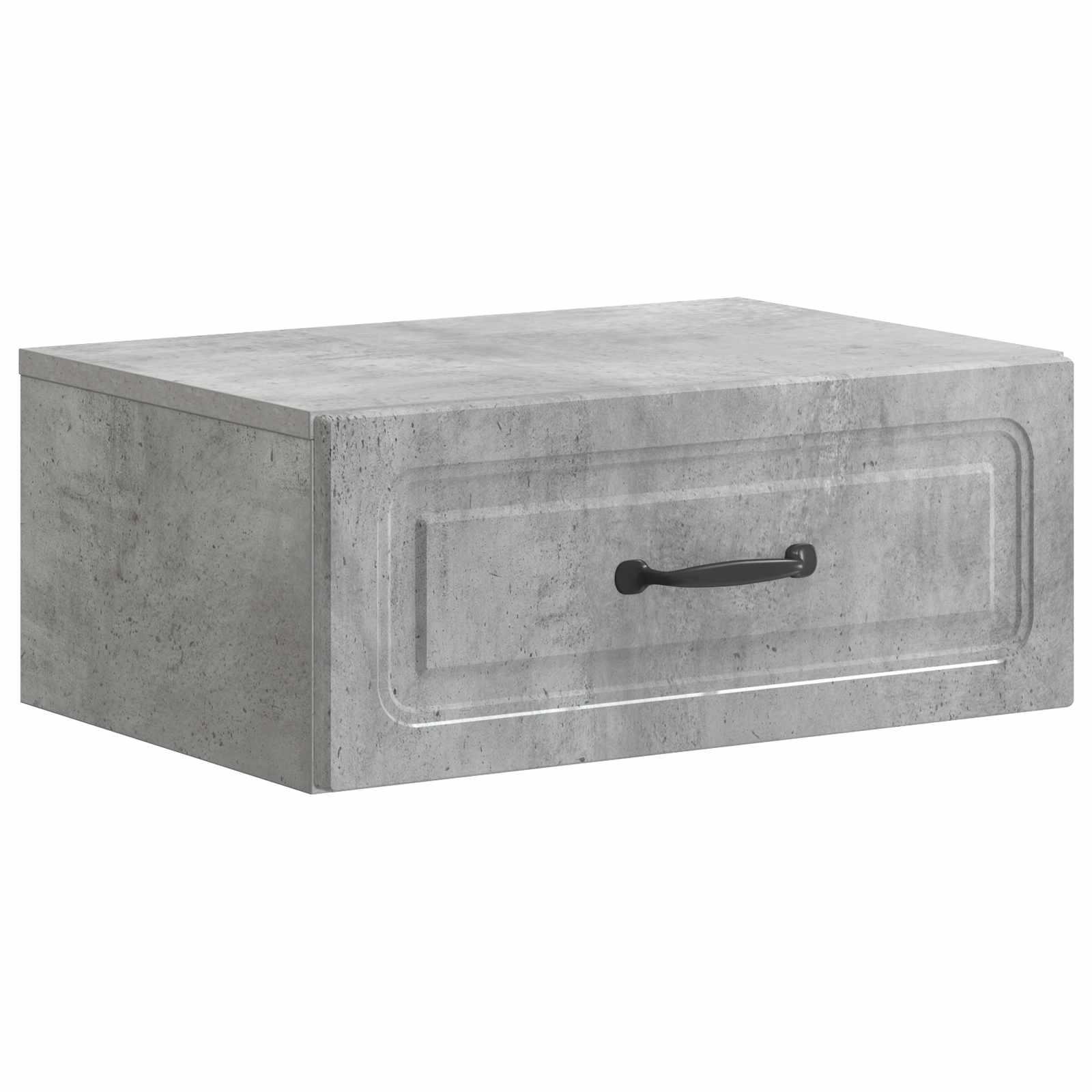 Væghængt Natbord Betongrå 49 x 34,5 x 20 cm Konstrueret træ