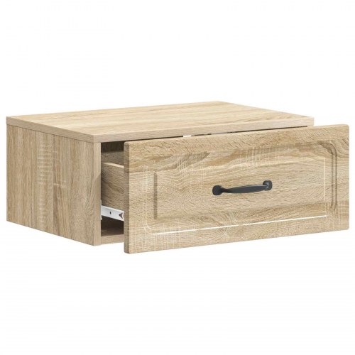 Væghængt Natbord med skuffe 2 stk Sonoma-eg 49 x 34,5 x 20 cm