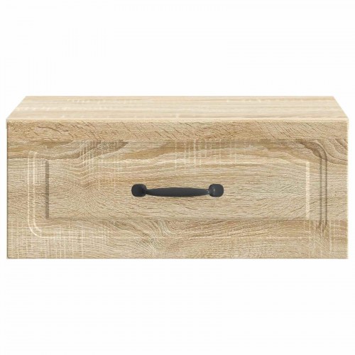 Væghængt Natbord med skuffe 2 stk Sonoma-eg 49 x 34,5 x 20 cm