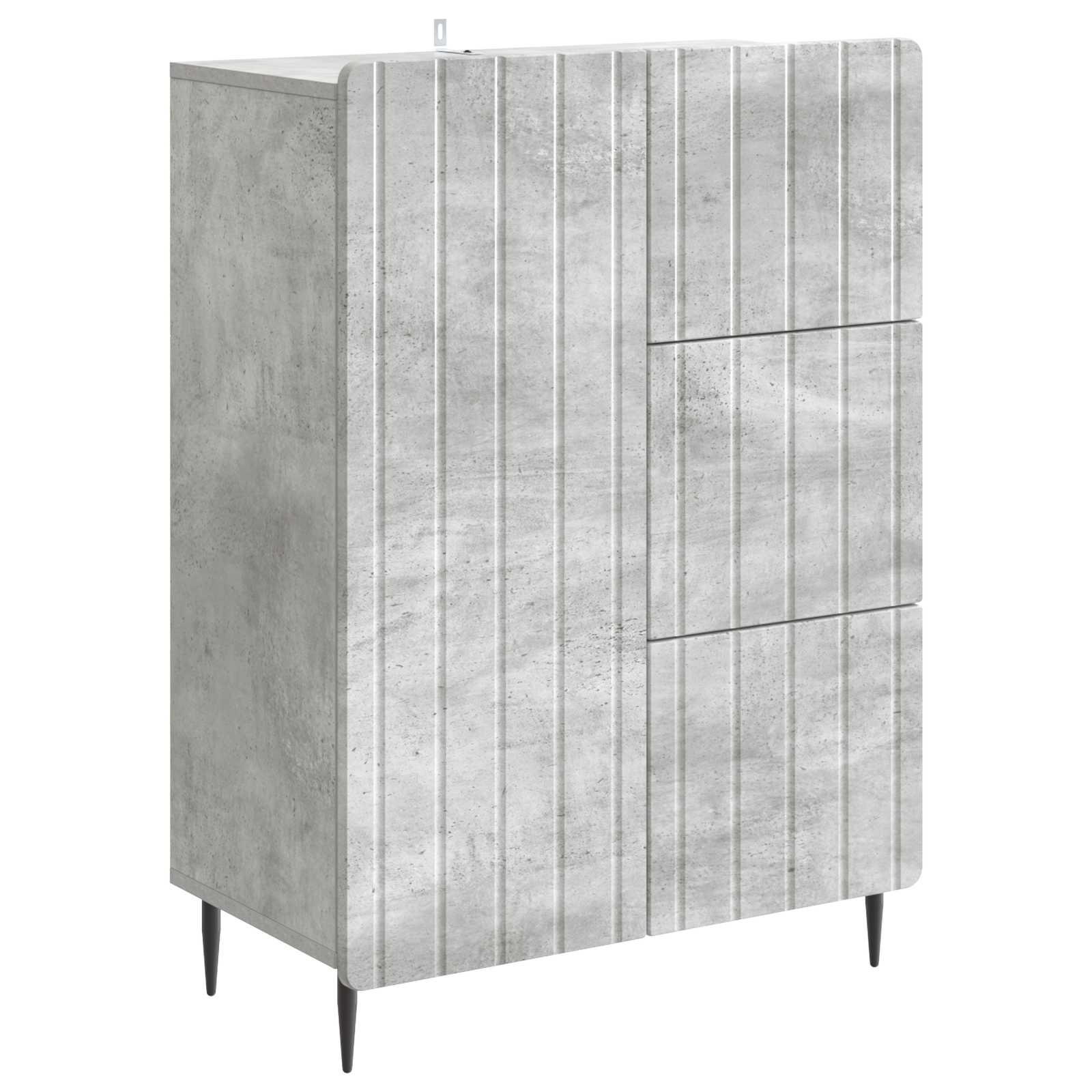 Sidebord Betongrå 66 x 34,5 x 91,5 cm Konstrueret træ