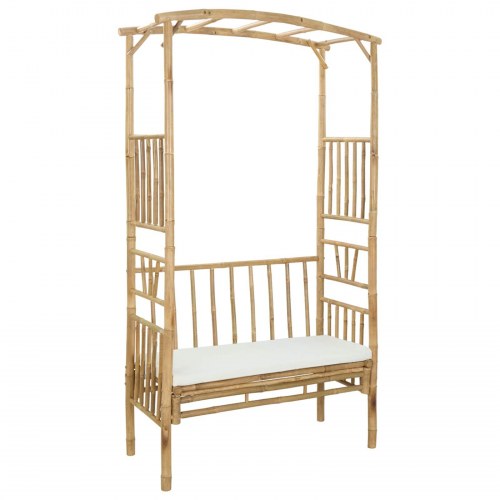 Havebue med Bænk Naturfarvet 115 x 50 x 205 cm Bambus