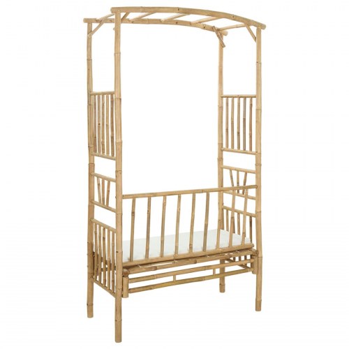 Havebue med Bænk Naturfarvet 115 x 50 x 205 cm Bambus