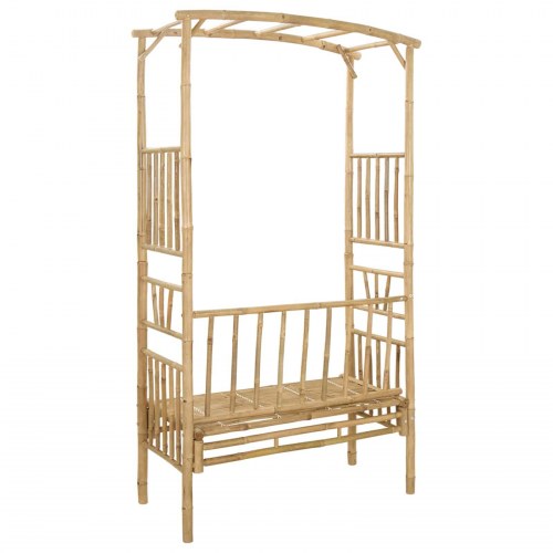 Havebue med Bænk Naturfarvet 115 x 50 x 205 cm Bambus