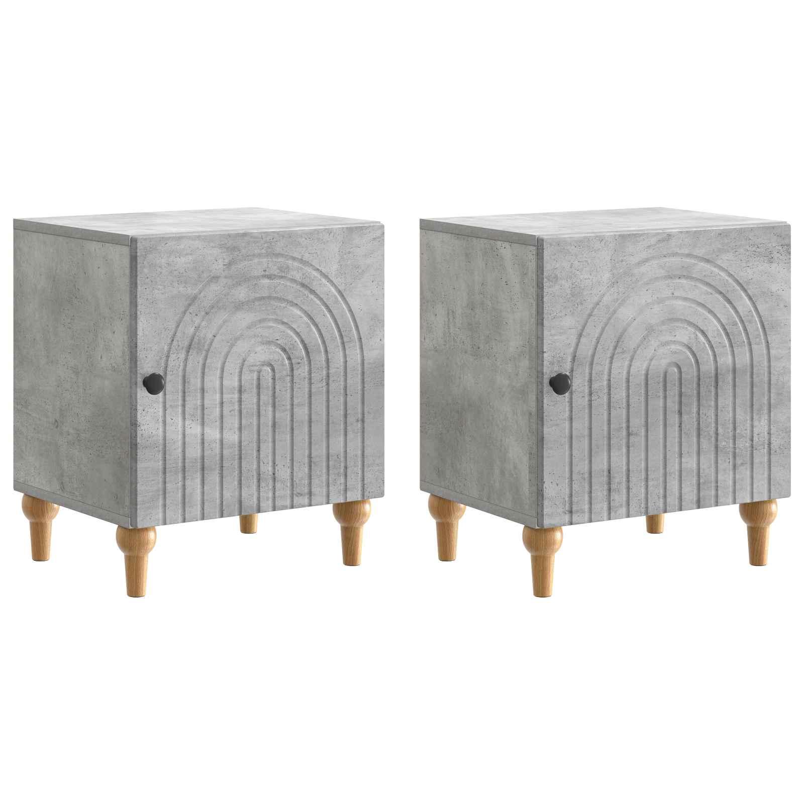 Natskab 2 stk Betongrå 43 x 34,5 x 50 cm Konstrueret træ