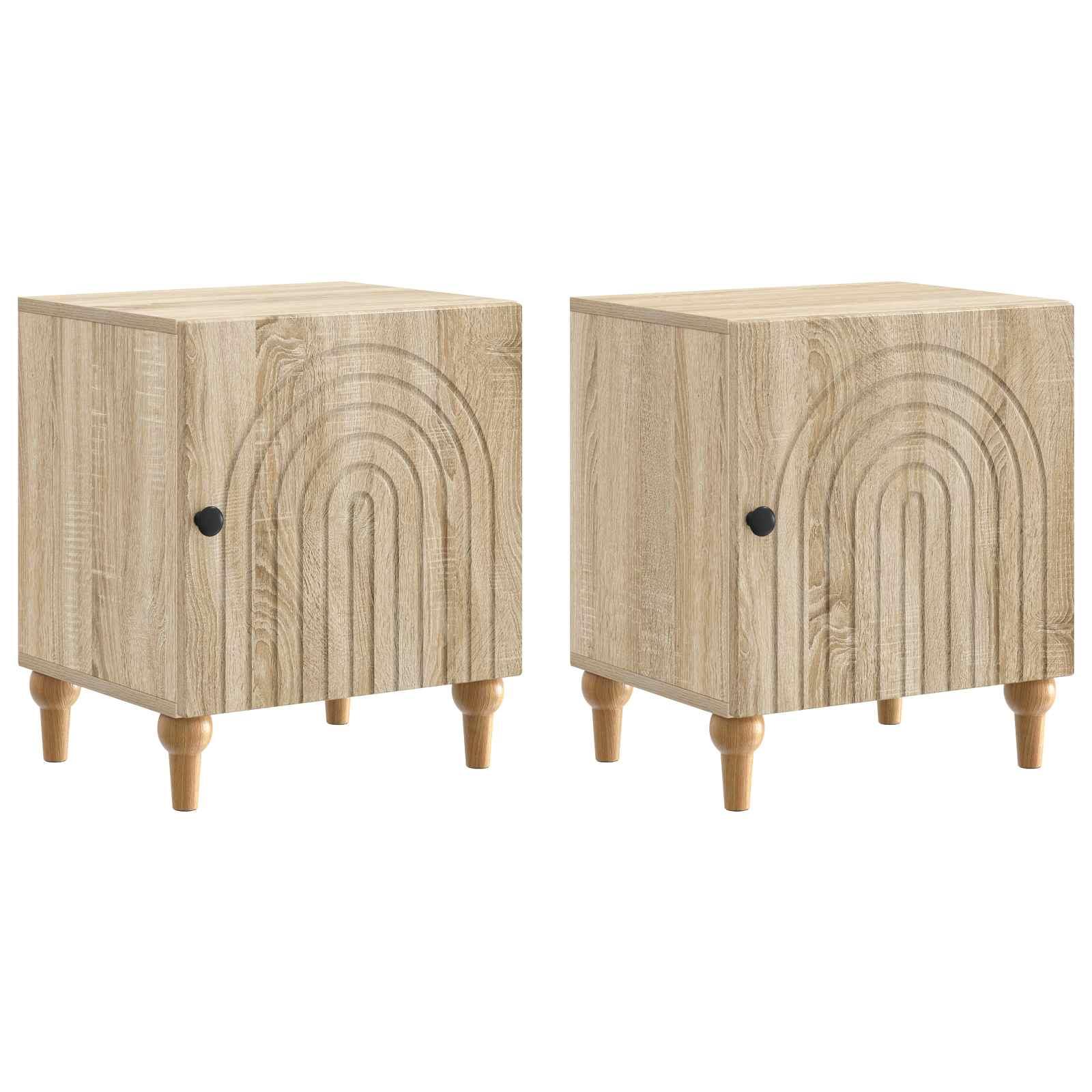 Natskab 2 stk Sonoma-eg 43 x 34,5 x 50 cm Konstrueret træ