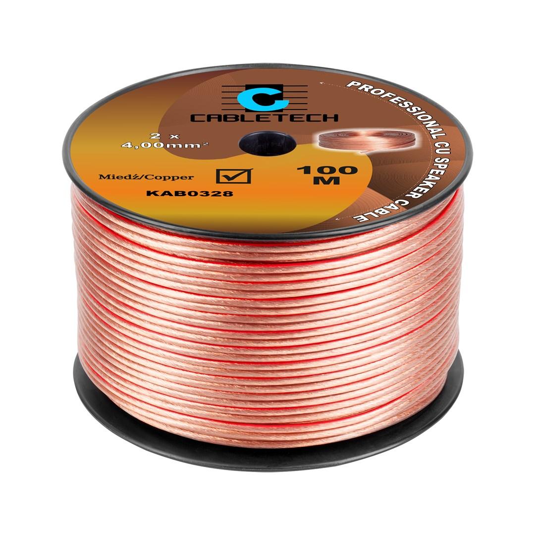 CABLETECH højttalerkabel 2×4,00 mm² - 100 m kobber