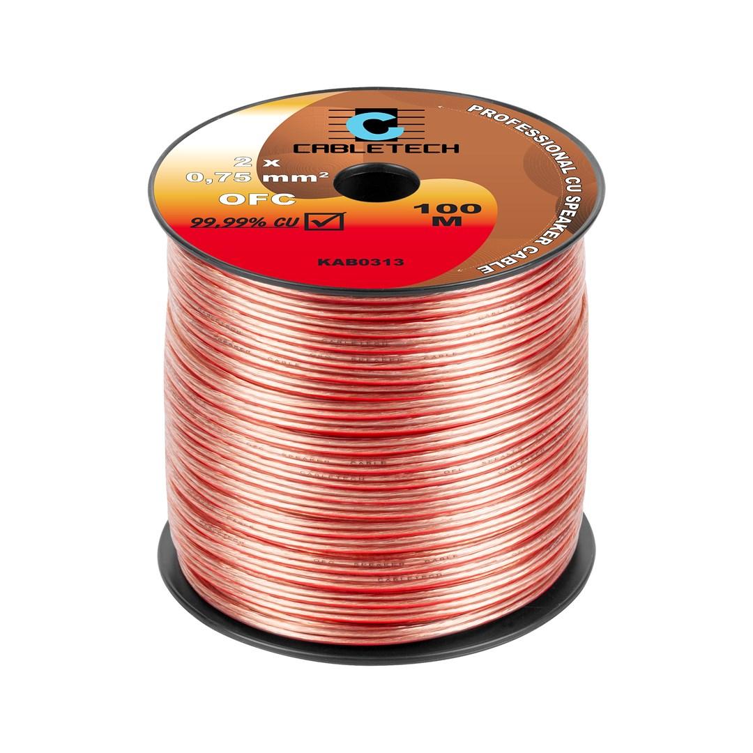CABLETECH højttalerkabel OFC 2×0,75 mm² – 100 m