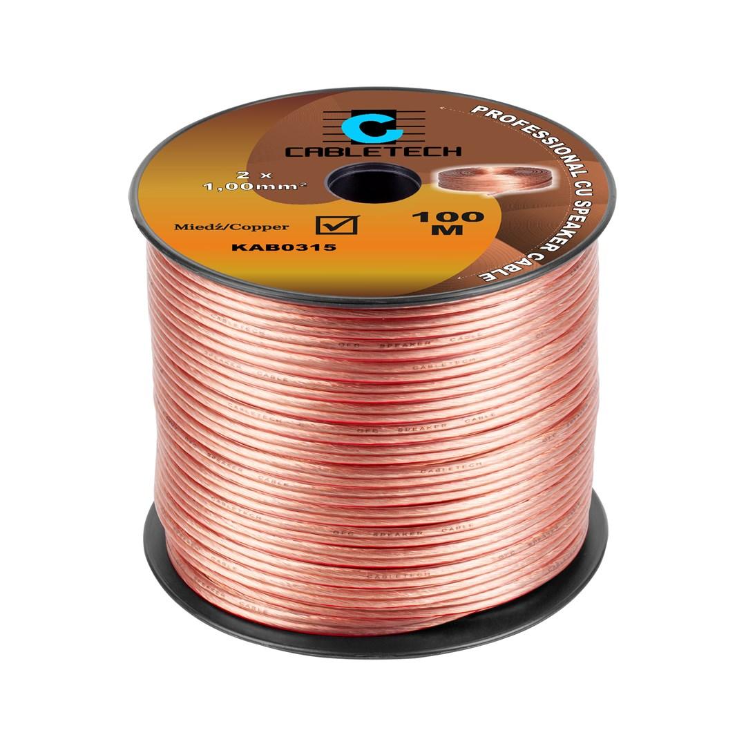 CABLETECH højttalerkabel 2 × 1,0 mm² – 100 m kobber billede