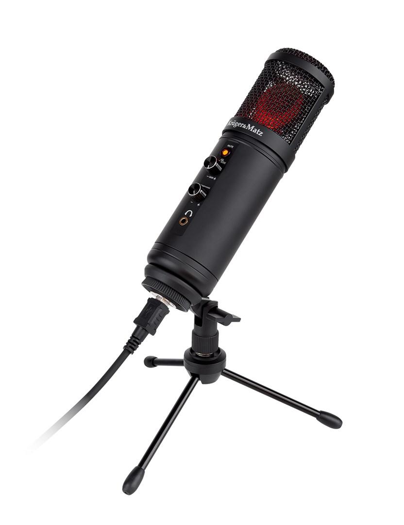 Kruger & Matz Warrior GV-100 USB-mikrofon til gaming og vlog