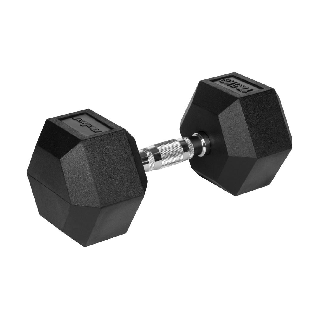 Rebel HEX håndvægt i gummibelagt støbejern – 17,5 kg