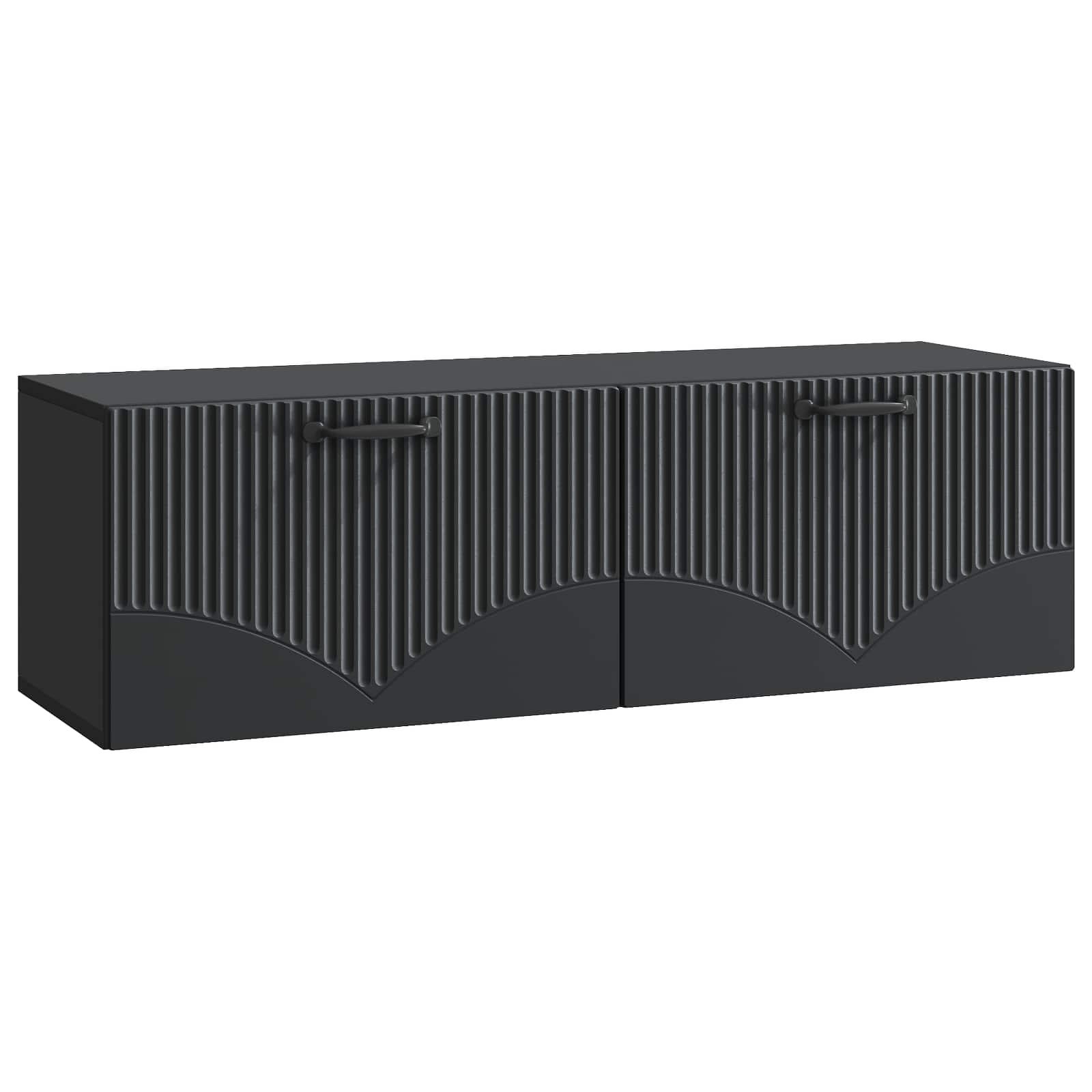 Væghængt TV-skab Sort 98 x 31 x 30 cm Konstrueret træ