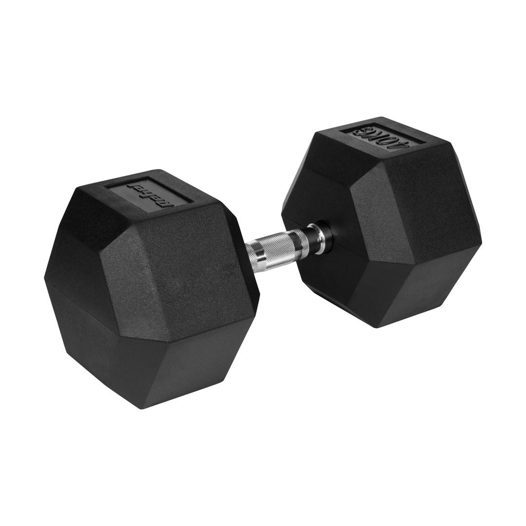 Rebel HEX håndvægt 40 kg – gummibelagt støbejern
