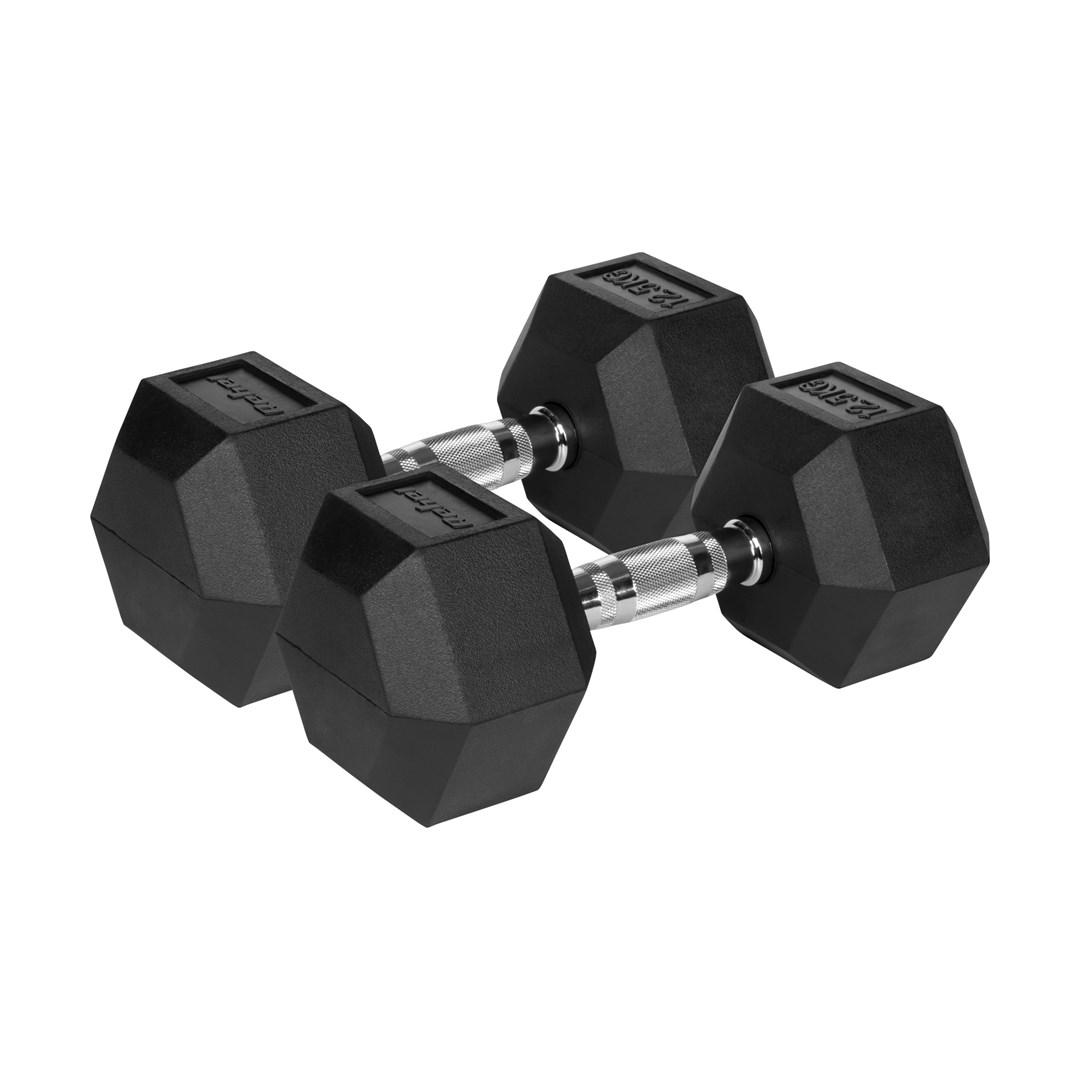 Rebel HEX håndvægte i gummibelagt støbejern – 2×12,5 kg