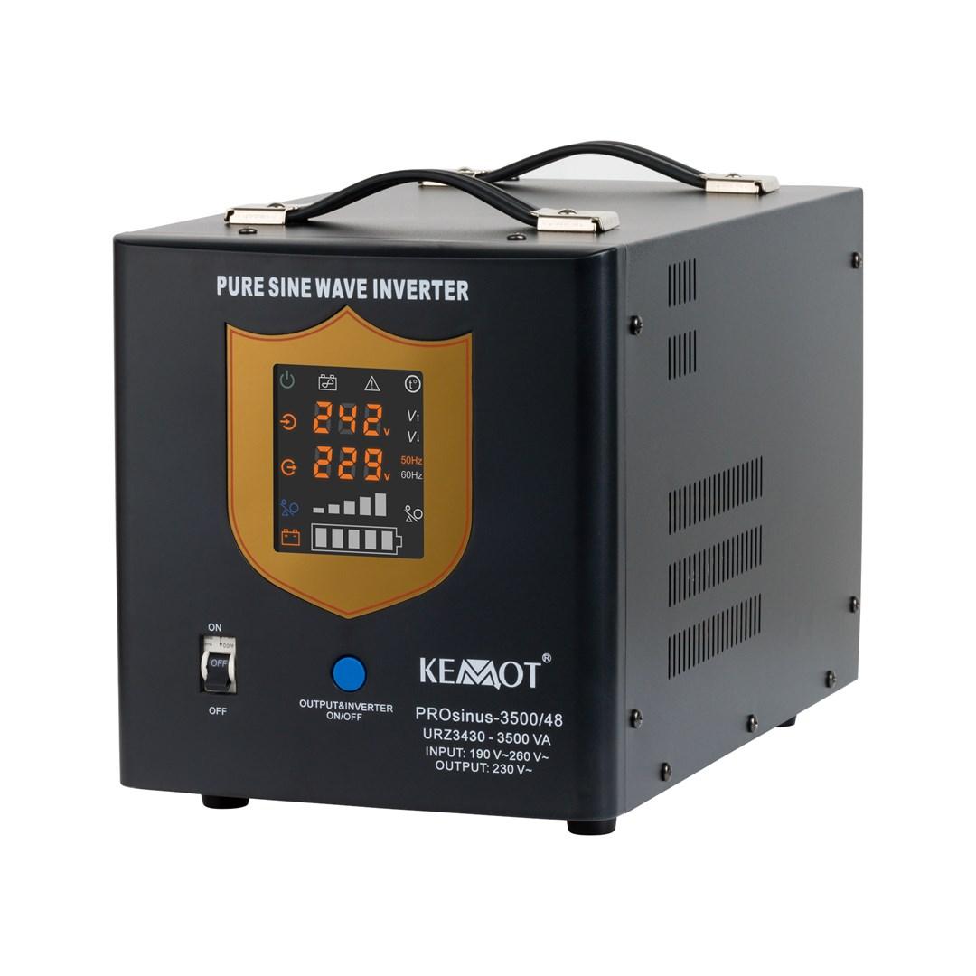 KEMOT PROsinus-3500/48 ren sinus inverter med lader – 48 V til 230 V, 3.500 VA / 2.400 W