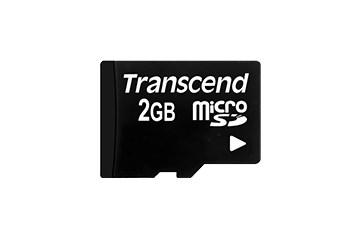 Transcend microSD hukommelseskort 2 GB - inkl. SD-adapter billede