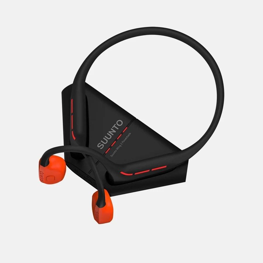 Suunto Wing 2 knoglelednings-hovedtelefoner - Coral Orange med powerbank