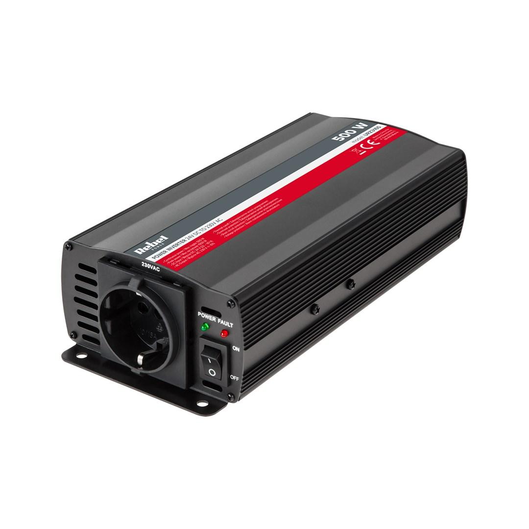 Rebel inverter 24 V til 230 V – 500 W (type F)
