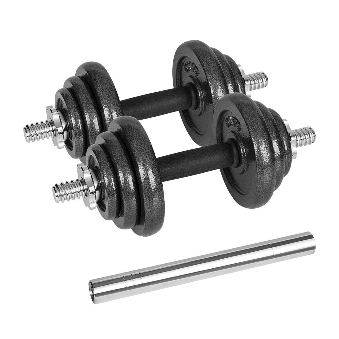 Rebel Active justerbare håndvægte i kuffert 20 kg med vægtstang