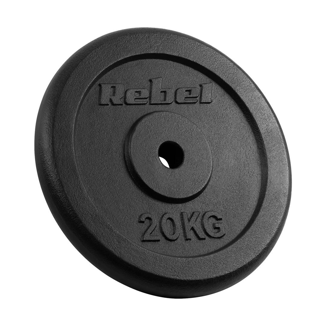 Rebel vægtskive i støbejern 20 kg - hul 31 mm, klassisk skive