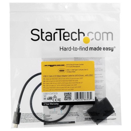 Startech USB-C til SATA 2,5" adapterkabel til harddisk