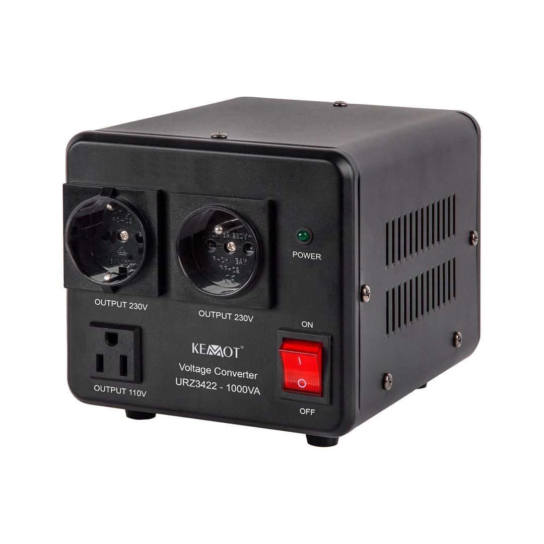 KEMOT URZ3422 spændingsomformer 800 W / 1.000 VA - 110V↔230V
