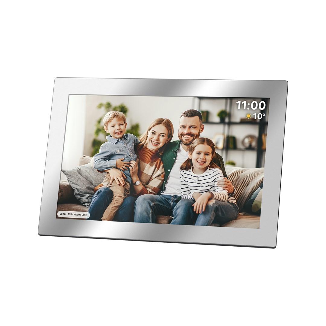 Kruger & Matz FRAMEO digital fotoramme 10,1" Wi‑Fi - spejlfinish billede