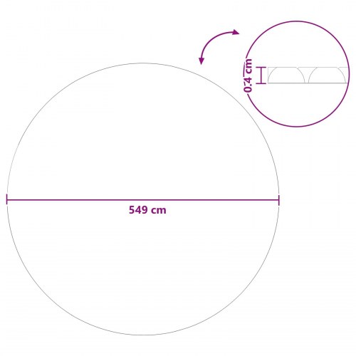 Pooldæk Ekstra Tung Sort Ø 549 cm 0,4 mm PE