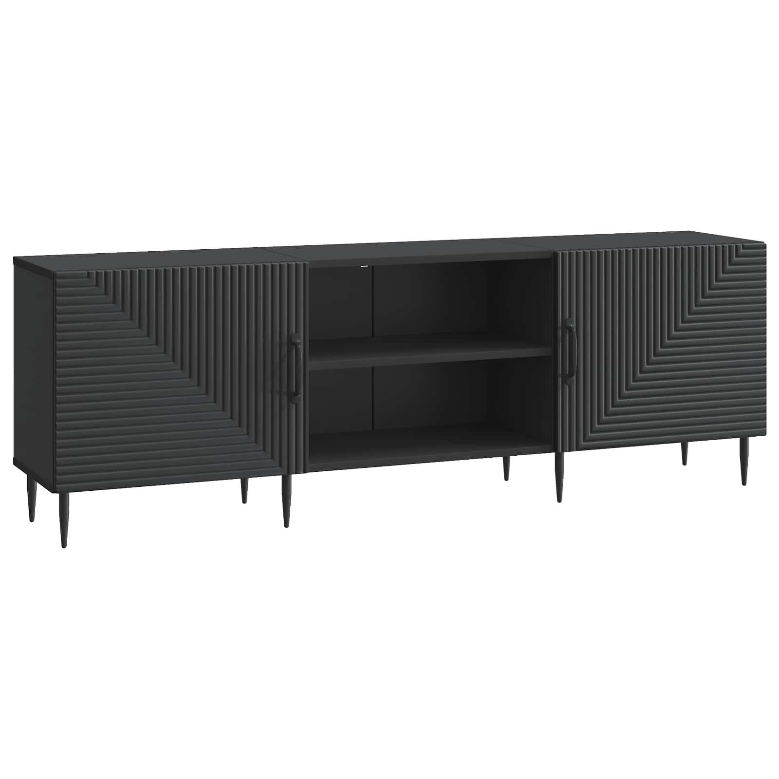 TV-skab Sort 150 x 31 x 50 cm Konstrueret træ