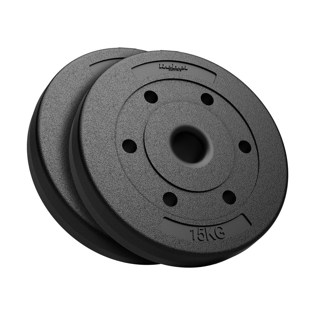 Rebel vægtskiver bitumen 2×15 kg - 51 mm hul til olympisk stang