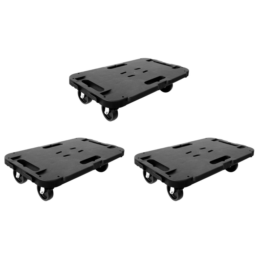 Møbelhunde 3 stk. 300 kg polypropylen sort