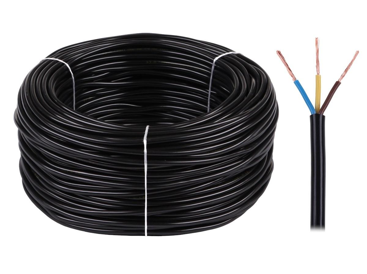elektrokabel OMY el-kabel 3×1,5 mm² 300/300 V – sort