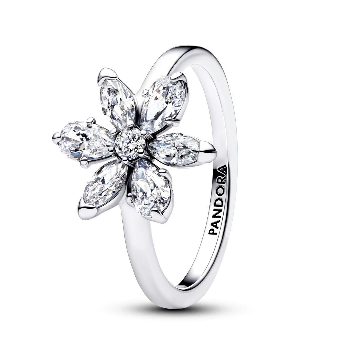 Pandora ring i sterling sølv 925 - blomsterdesign, str. 16