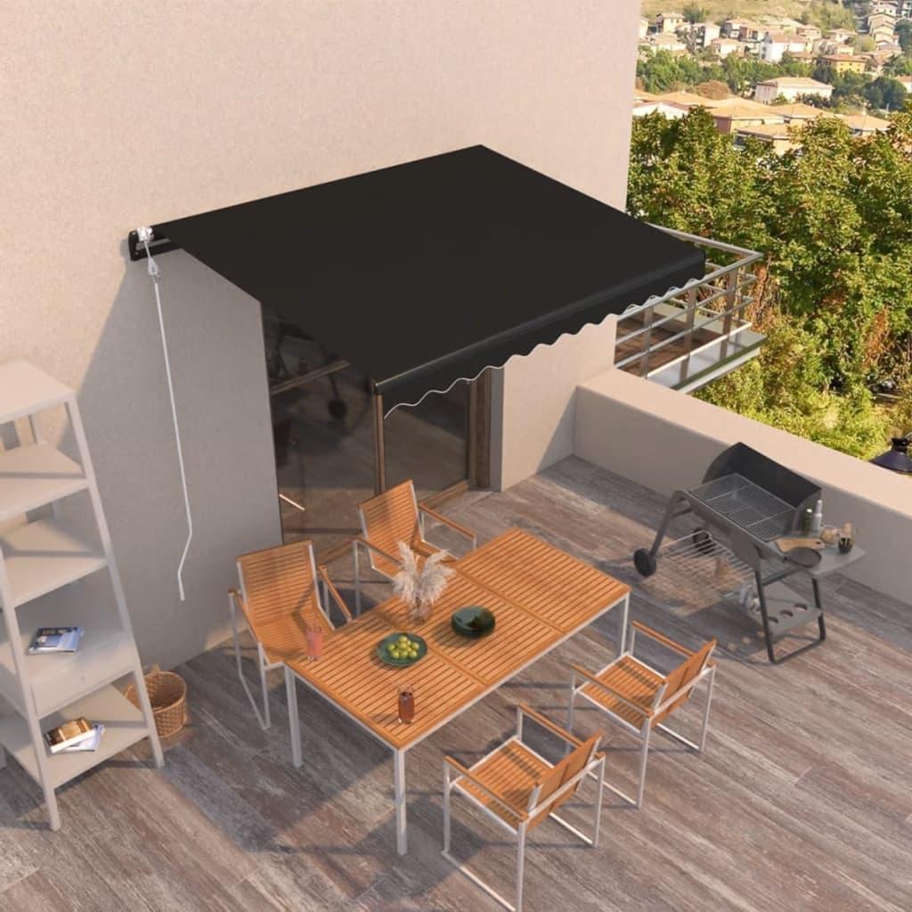 Markise 350x250 cm automatisk betjening antracitgrå
