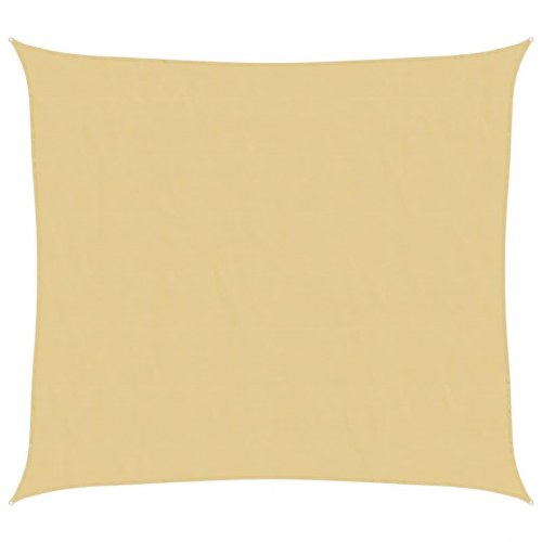 Solsejl 3 × 2,5 m - sandfarvet, vandafvisende polyester med UV-beskyttelse