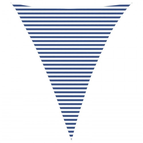 Trekantet solsejl - blå/hvid stribet, 4 × 5 × 5 m, polyester Oxford