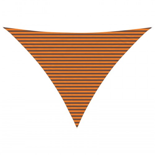 Trekantet solsejl - orange/brun stribet, 5 x 5 x 6 m, 100% polyester Oxford